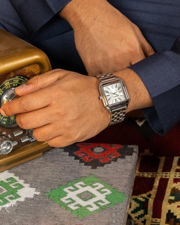 ساعة استيل  كلاسيك فضي أبيض