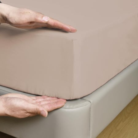 طقم شراشف قطن مفرد ونص - 3 قطع - الجمل الفاتح