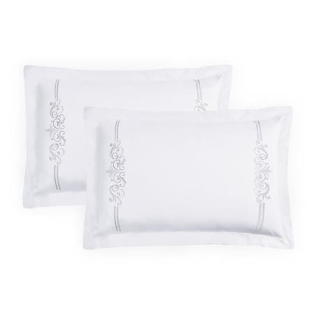 مفرش مزدوج مطرز - 9 قطع - سلسلة لورا - أبيض