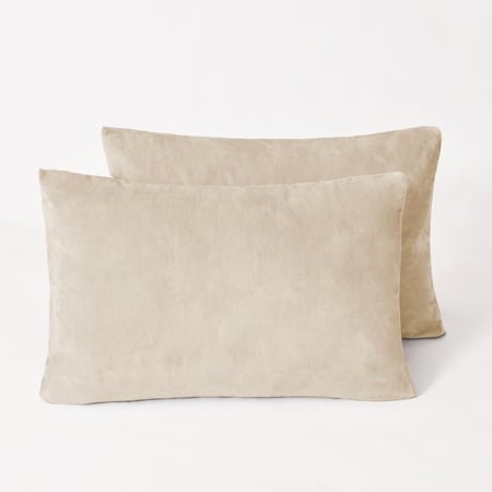 طقم بيت مخدة مخملي - 2 قطع - بنفسجي جملي