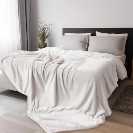 بطانية مخمل خفيفه بمقاس مفرد - 230 × 170 - سلسلة رواء - فضي رمادي