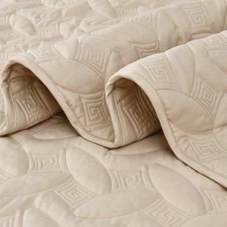 مفرش مضغوط مزدوج - 4 قطع - سلسلة إلميرا - بني