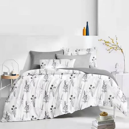 مفرش صيفي مزدوج - 8 قطع - سلسلة ميلان - أبيض