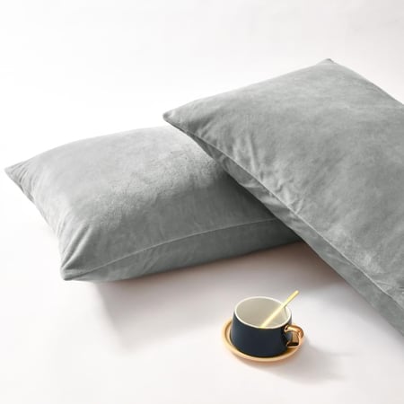 مفرش مفرد مخمل - 5 قطع - سلسلة لامورا - رمادي