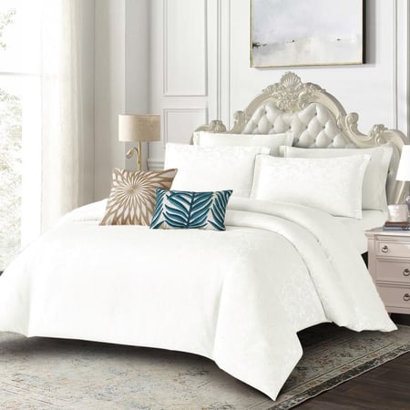 مفرش مزدوج جاكار شانيل - 9 قطع - سلسلة كاليستا - لون سكري