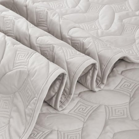 مفرش مضغوط قطن مفرد - 3 قطع - سلسلة ألبيانا - الرمادي الفضي