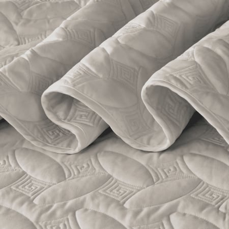 مفرش مضغوط مفرد - 3 قطع - سلسلة إلميرا - الرمادي الفضي