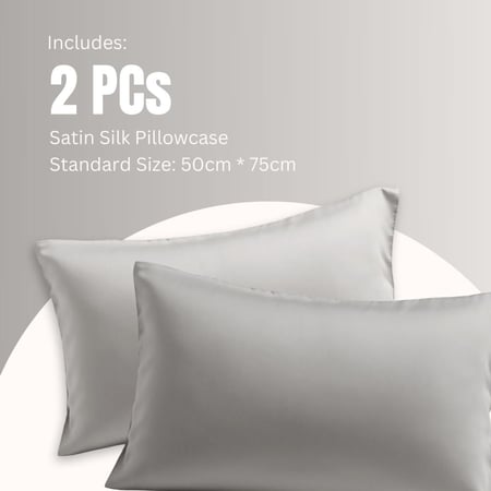 طقم بيت مخدة ستان - 2 قطع - هاربور غراي