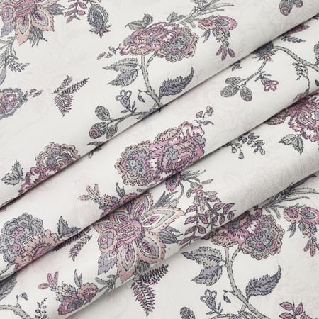 مفارش صيفية قطن مفرد - 5 قطع - سلسلة فيرونيكا - وردي بنفسجي