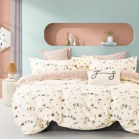 مفارش صيفية قطن مفرد - 5 قطع - سلسلة فيرونيكا - أوف وايت