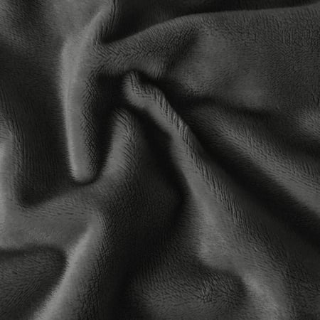 طقم شراشف مخملي ذو وجه واحد مزدوج - 3 قطع - رمادي غامق