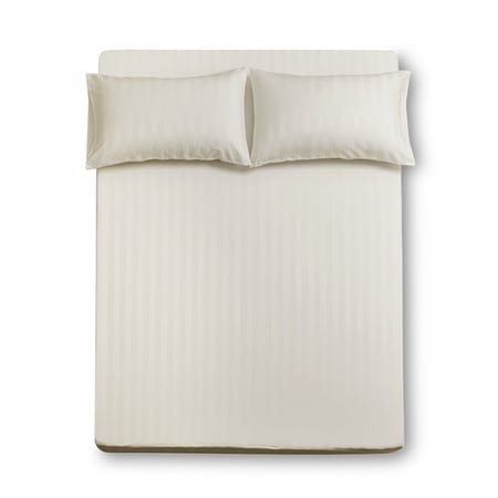 طقم شراشف فندقية مزدوج - 3 قطع - كريمي