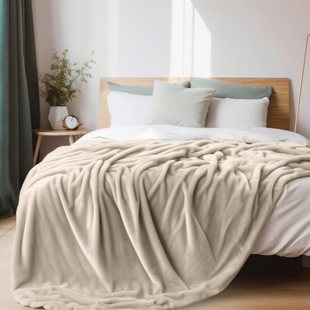 بطانية مخمل خفيفه بمقاس مفرد - 230 × 170 - سلسلة رواء - رمادي فاتح