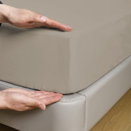 طقم شراشف قطن مزدوج - 3 قطع - رمادي جديد