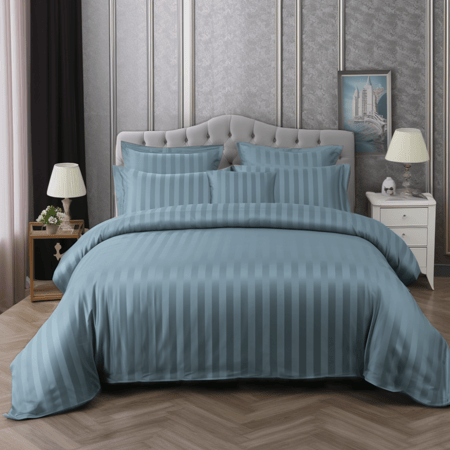 مفرش فندقي مزدوج أزرق بحيرة