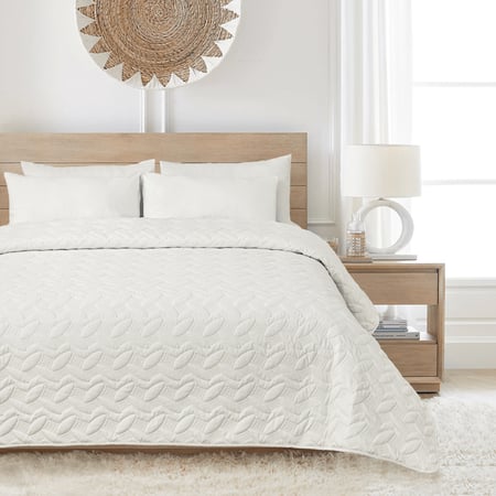 مفرش مضغوط مفرد ونص - 3 قطع - سلسلة إلميرا - عاجي