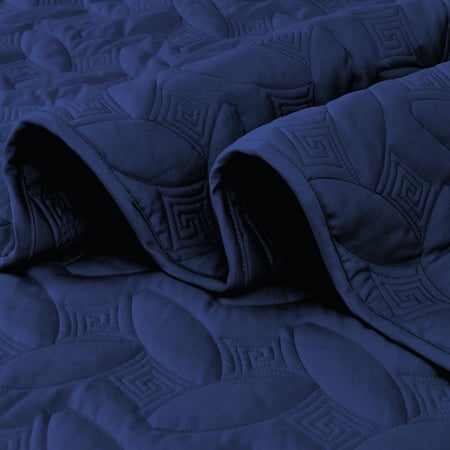 مفرش مضغوط مفرد ونص - 3 قطع - سلسلة إلميرا - أزرق داكن