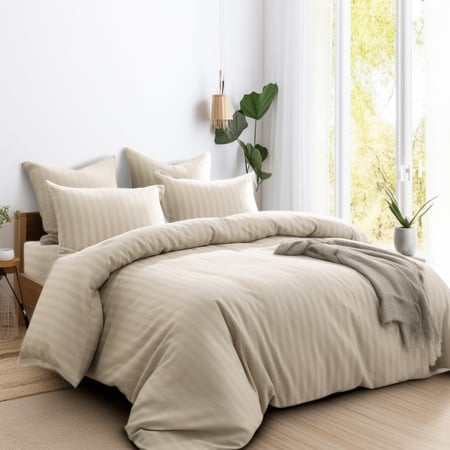 مفرش فندقي مفرد رمادي فاتح