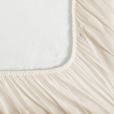 طقم شراشف قطن مفرد - 2 قطع - كريمي