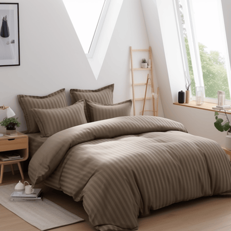 مفرش فندقي مفرد ونص بني