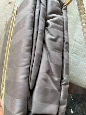 تلبيسة لحاف قطن مزدوج - 240 غرزة - 6 قطع - رمادي