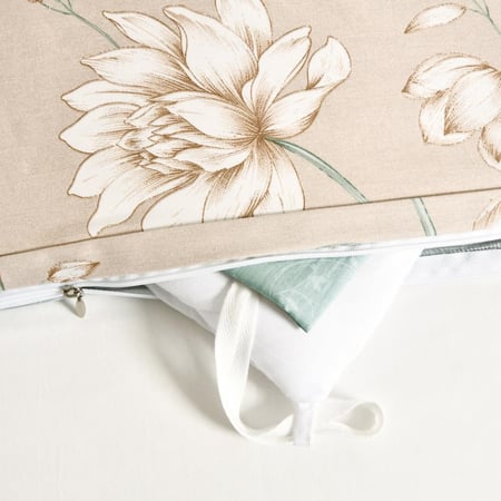 مفرش صيفي قطن مزدوج 9 قطع - سلسلة فيرونيكا - بني فاتح