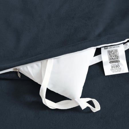 مفرش مفرد ونص مخمل - 5 قطع - سلسلة لامورا - أزرق داكن