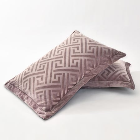 مفرش مزدوج مخمل - 7 قطع - سلسلة لامورا - رمادي بنفسجي