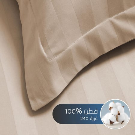 تلبيسة لحاف قطن مزدوج - 240 غرزة - 6 قطع - بنفسجي جملي
