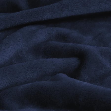 طقم بيت مخدة مخملي ذو وجهين - 2 قطع - ازرق غامق