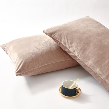 طقم شراشف مخملي ذو وجه واحد مزدوج - 3 قطع - رمادي فاتح بنفسجي