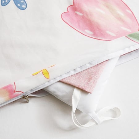 مفرش صيفية قطن مفرد ونص - 5 قطع - سلسلة فيرونيكا - وردي فاتح