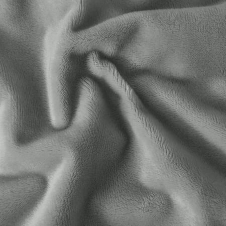 طقم شراشف مخملي ذو وجه واحد مفرد - 2 قطع - رمادي