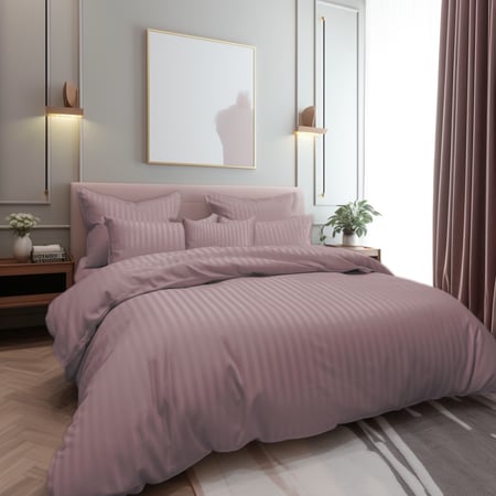 مفرش فندقي مفرد ونص رمادي بنفسجي