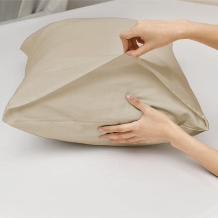 طقم شراشف قطن مزدوج - 3 قطع - رمادي فاتح