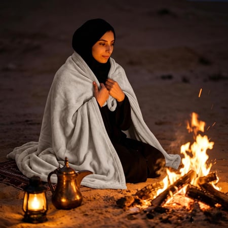 بطانية مخمل خفيفة نفرين 260 × 240 - سلسلة رواء - فضي رمادي