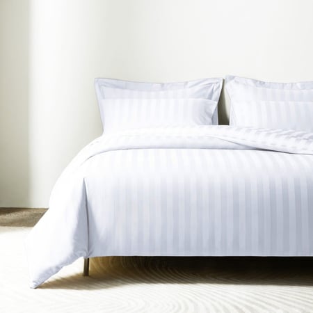 تلبيسة لحاف قطن مزدوج - 240 غرزة - 6 قطع - أبيض