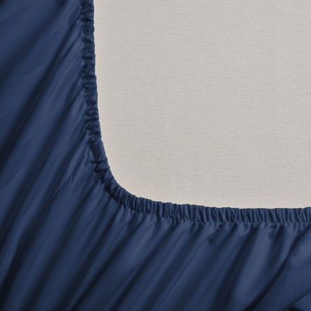 طقم شراشف فندقية مفرد ونص - 3 قطع - أزرق داكن