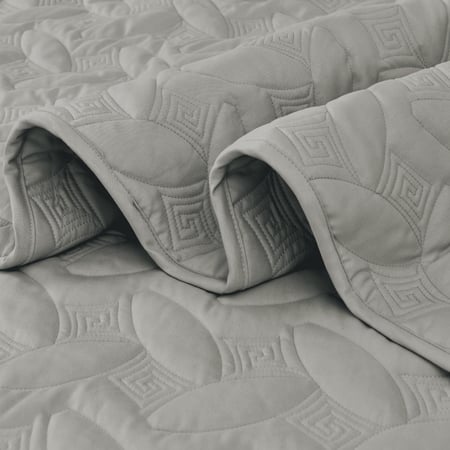 مفرش مضغوط مفرد ونص - 3 قطع - سلسلة إلميرا - رمادي