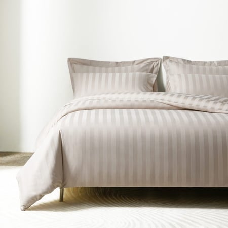 تلبيسة لحاف قطن مفرد - 240 غرزة - 4 قطع - الجمل الفاتح