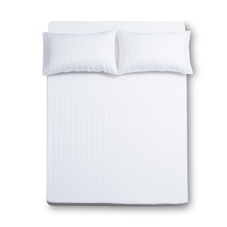 طقم شراشف فندقية مفرد ونص - 3 قطع - أبيض
