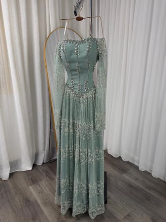 فستان سهره اللون اسود و تيفاني من متجر جوهره MN LS