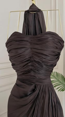 فستان سهره اللون موكا فاتح  عنابي سماوي و فضي كرنكل كسرات يطانه من متجر جوهره QN