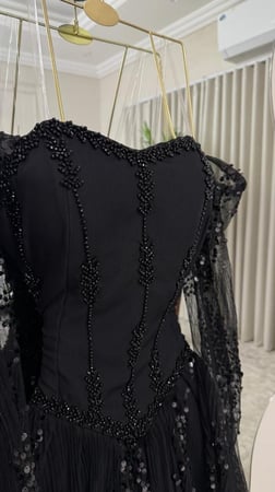 فستان سهره اللون اسود و تيفاني من متجر جوهره MN LS