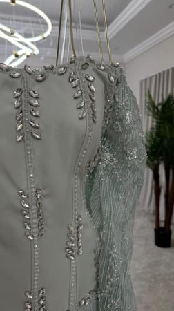 فستان سهره اللون اسود و تيفاني من متجر جوهره MN LS