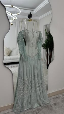 فستان سهره اللون اسود و تيفاني من متجر جوهره MN LS