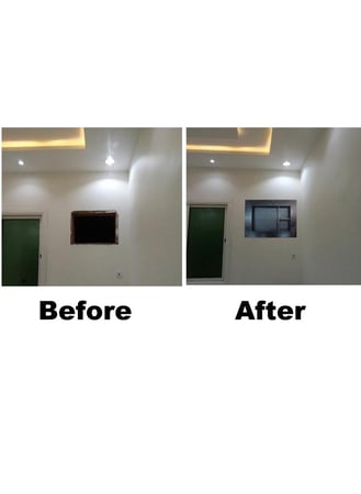 رف لغلق مكيف الهواء للشباك اسود