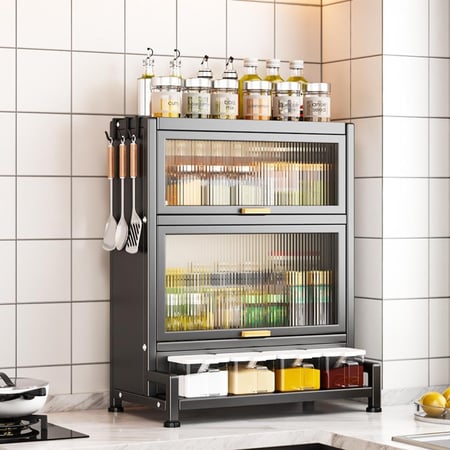 منظم مطبخ استانلس ستيل 3 مستويات معدني