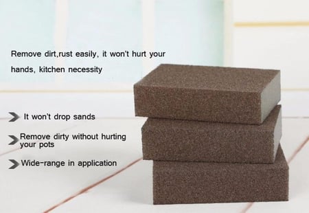 عبوة من 4 قوالب إسفنجية للصنفرة لتنظيف الأسطح والأواني المتعددة