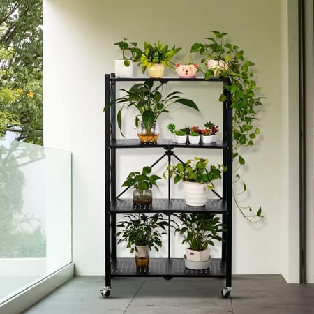 رف تخزين بإطارات من الفولاذ المقاوم للصدأ مقاوم للخدش باللون ابيض او الأسود